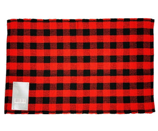 Buffalo Checkered Mat, Red Black Gingham Welcome Mat, Buffalo Check Door Mats, Gingham Mats