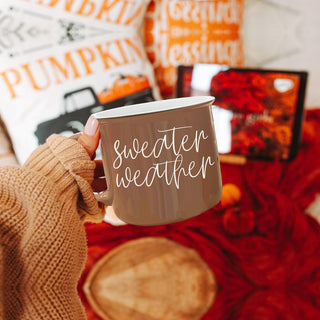 Sweater Weather Mug Ceramic Coffee Mug Brown